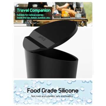 BMZX Car Trash Can with Lid Small Cup Holder Door Pocket Garbage Can Bin Trash Container Fits Auto H...