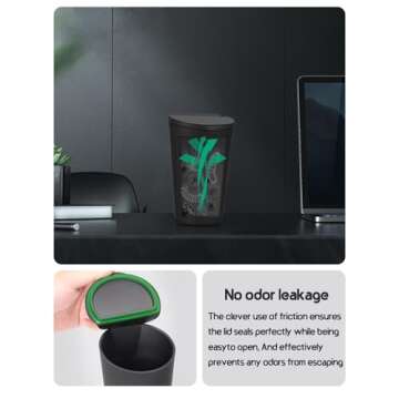 BMZX Car Trash Can with Lid Small Cup Holder Door Pocket Garbage Can Bin Trash Container Fits Auto Home Office, Black 1 Pack