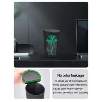 BMZX Car Trash Can with Lid Small Cup Holder Door Pocket Garbage Can Bin Trash Container Fits Auto Home Office, Black 1 Pack