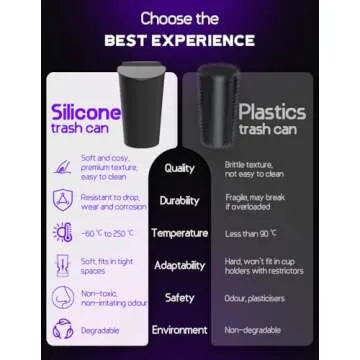 BMZX Car Trash Can with Lid Small Cup Holder Door Pocket Garbage Can Bin Trash Container Fits Auto Home Office, Black 1 Pack