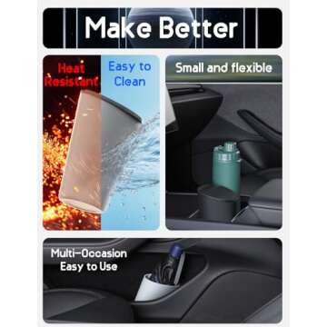 BMZX Car Trash Can with Lid Small Cup Holder Door Pocket Garbage Can Bin Trash Container Fits Auto Home Office, Black 1 Pack