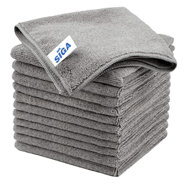 MR.SIGA Microfiber Cleaning Cloths - All-Purpose & Streak-Free Pack of 12
