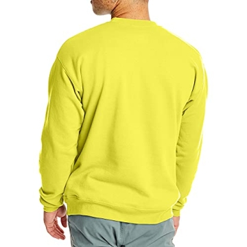 Hanes Men's EcoSmart Sweatshirt in Safety Green - Eco-Friendly Comfort