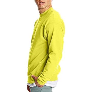 Hanes Men's EcoSmart Sweatshirt in Safety Green - Eco-Friendly Comfort