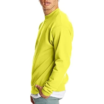 Hanes Men's EcoSmart Sweatshirt in Safety Green - Eco-Friendly Comfort