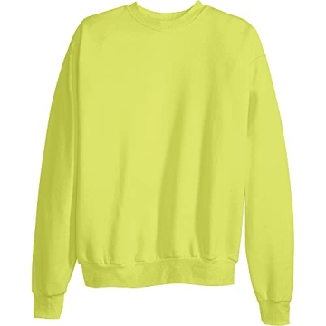 Hanes Men's EcoSmart Sweatshirt in Safety Green - Eco-Friendly Comfort