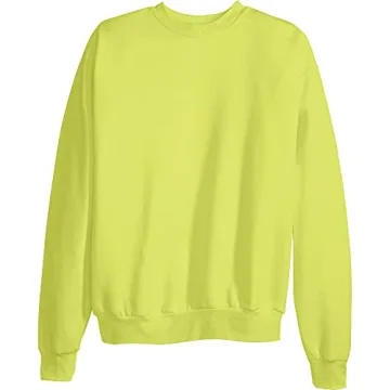 Hanes Men's EcoSmart Sweatshirt in Safety Green - Eco-Friendly Comfort