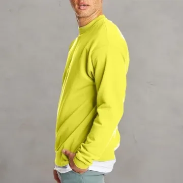 Hanes Men's EcoSmart Sweatshirt in Safety Green - Eco-Friendly Comfort