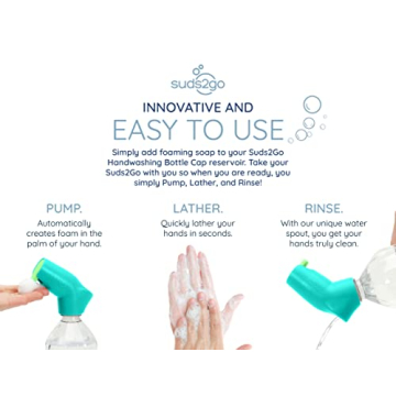 Suds2Go Refillable Cap - Portable Handwashing Solution 2 Pack
