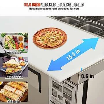 VEVOR 7.42 Cu. Ft Sandwich Prep Table Fridge