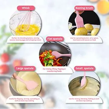 K & G 11-Piece Silicone Cooking Utensils Set in Pink