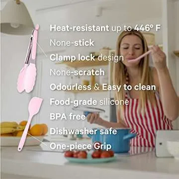 K & G 11-Piece Silicone Cooking Utensils Set in Pink