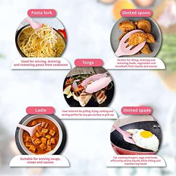 K & G 11-Piece Silicone Cooking Utensils Set in Pink