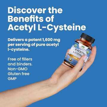 NaturaLife Labs A Higher Standard N-Acetyl-L-Cysteine (NAC) 1600 mg Immune Support & Antioxidants*, Free-Radicals, Free Form, Exercise Performance - 100 Veggie Capsules