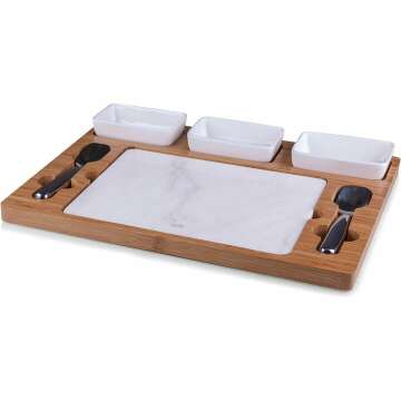 TOSCANA Ice Cream Mixing Set - Marble & Bamboo