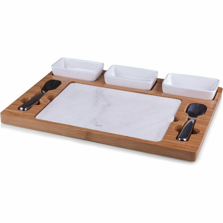 TOSCANA Ice Cream Mixing Set - Marble & Bamboo