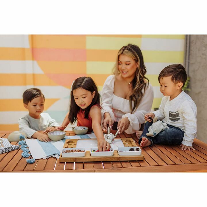 TOSCANA Ice Cream Mixing Set - Marble & Bamboo