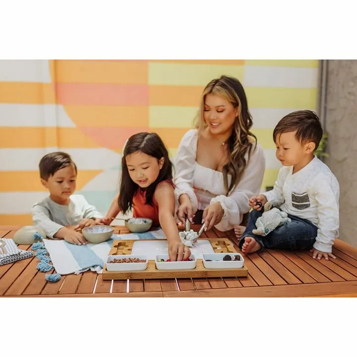 TOSCANA Ice Cream Mixing Set - Marble & Bamboo