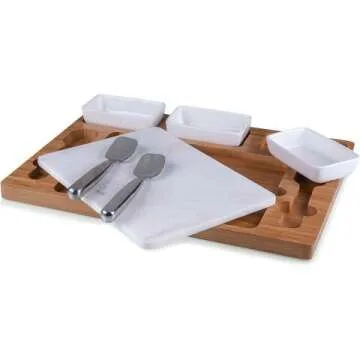 TOSCANA Ice Cream Mixing Set - Marble & Bamboo