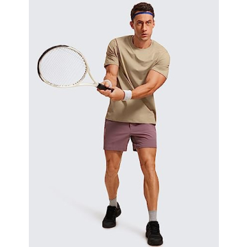 CRZ YOGA Men's Soft Cotton Polyester Tee - Breathable & Stylish