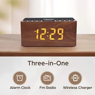 ANJANK Digital LED Alarm Clock with FM Radio and Charger