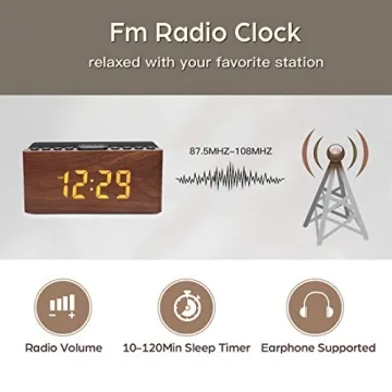 ANJANK Digital LED Alarm Clock with FM Radio and Charger
