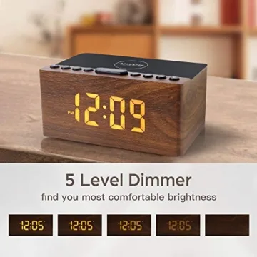 ANJANK Digital LED Alarm Clock with FM Radio and Charger