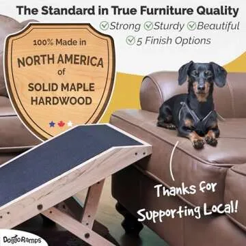 Premium Dog Ramp for Couch - Adjustable Solid Maple Design