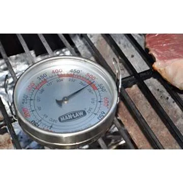 Man Law BBQ Products MAN-T752A Mechanical Gauge Series Grill Surface Thermometer, Large, Stainless Steel