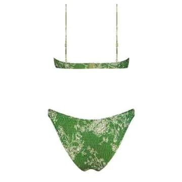 VOLAFA Women's Smocked Push Up Bikini Set for Summer