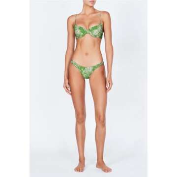 VOLAFA Women's Smocked Push Up Bikini Set for Summer