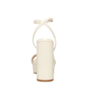 Steve Madden Women's Lessa Heeled Sandal, Bone Patent, 7