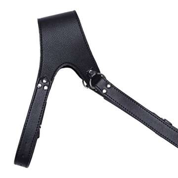 YiZYiF Men's Faux Leather One-shoulder Body Chest Belt Bulldog Harness with Buckles
