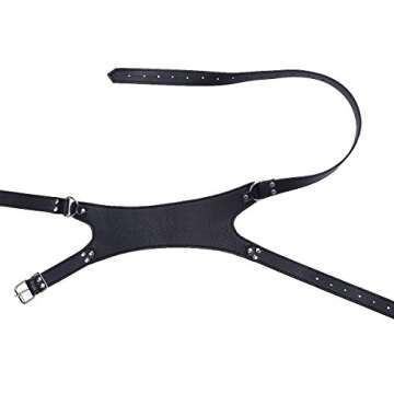 YiZYiF Men's Faux Leather One-shoulder Body Chest Belt Bulldog Harness with Buckles