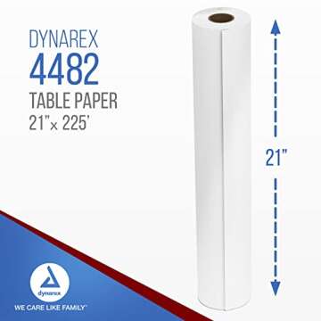 Dynarex 616784448237 Table Paper, Smooth and High-Quality Exam Table Paper, Used in Medical, Massage...