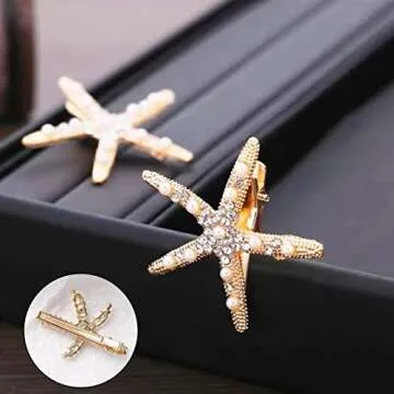 8 Pcs Starfish Hair Clips for Women and Girls - Elegant Accessories