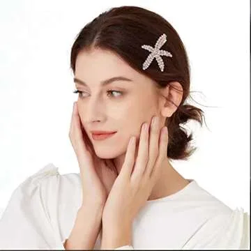 8 Pcs Starfish Hair Clips for Women and Girls - Elegant Accessories