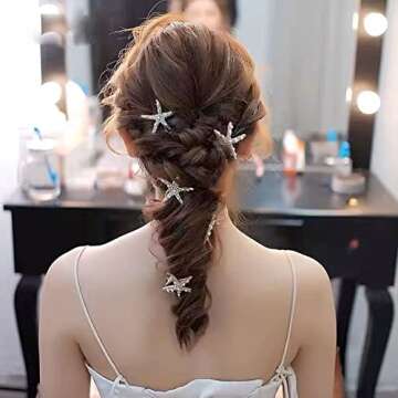 8 Pcs Starfish Hair Clips for Women and Girls - Elegant Accessories