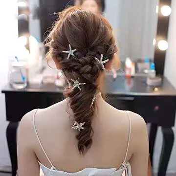 8 Pcs Starfish Hair Clips for Women and Girls - Elegant Accessories