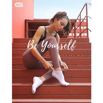 CS CELERSPORT 6 Pack No Show Running Socks For Women With Tab Ankle Athletic Socks, White, Medium