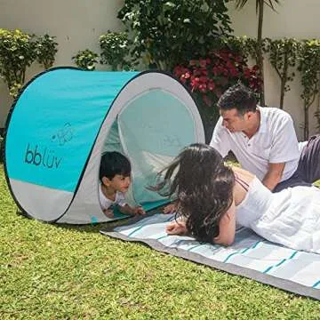bblüv - Sunkitö - Pop Up Baby Play Tent and Canopy Sun Shelter with SPF 50 + Mosquito Net, Perfect for Infant at The Beach, Park, Camping or Playroom, Folds Flat for Easy Travel, Carry Bag Included