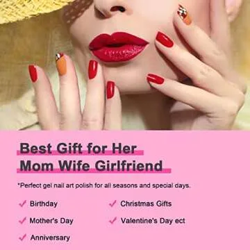 12 Color Nail Art Polish Set with Thin Brush for Easy Design