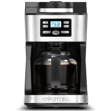 Gourmia GCM3180 Digital Coffee Machine - 12 Cup Fully Automatic with Coffee Grinder and Keep-Warm Fe...