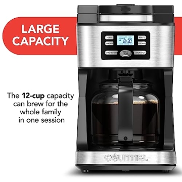 Gourmia Digital Coffee Machine with Built-in Grinder