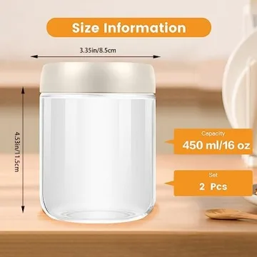 MR.KIANGCI 16 oz Leak Proof Mason Jars for Food Storage