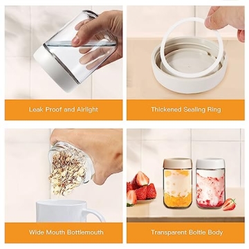 MR.KIANGCI 16 oz Leak Proof Mason Jars for Food Storage