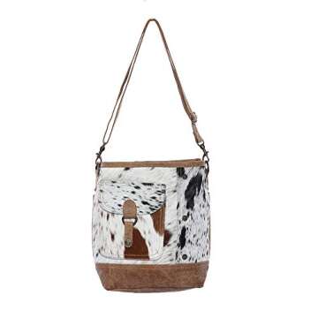 Genuine Hair-On Cowhide Leather Crossbody Bag with Front Pocket