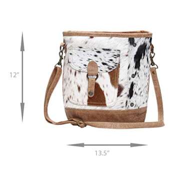 Genuine Hair-On Cowhide Leather Crossbody Bag with Front Pocket