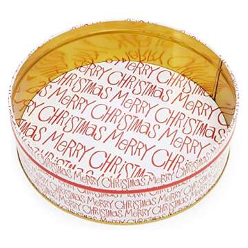 Juvale Holiday Cookie Tins Set of 3 for Christmas Gifts
