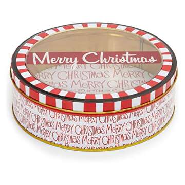 Juvale Holiday Cookie Tins Set of 3 for Christmas Gifts